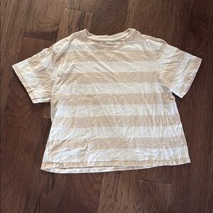 Striped Kids T-Shirt in Cream and White